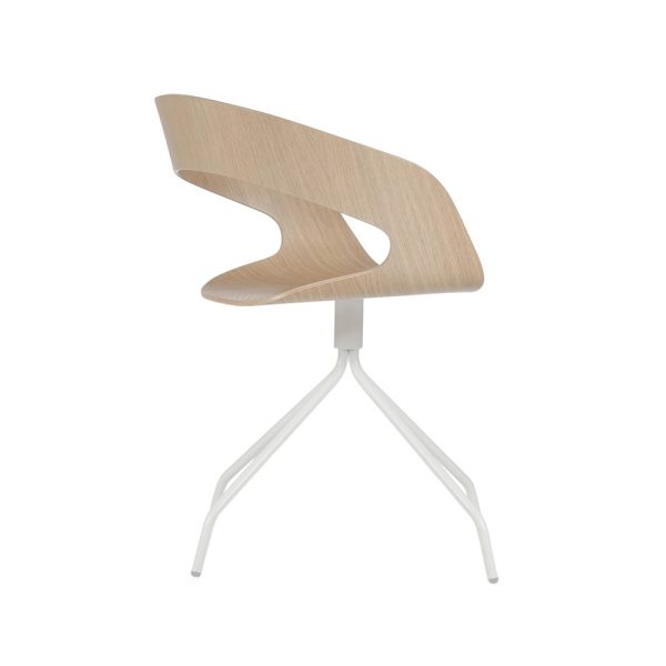 Plycollection Chat swivel istuin bleached oak / jalusta white