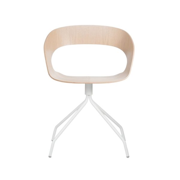 Plycollection Chat swivel istuin bleached oak / jalusta white