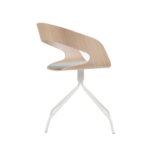 Plycollection Chat swivel istuin bleached oak / jalusta white istuinverhoiltu