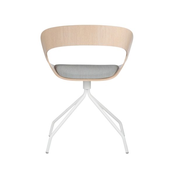 Plycollection Chat swivel istuin bleached oak / jalusta white istuinverhoiltu