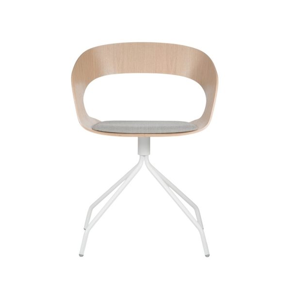 Plycollection Chat swivel istuin bleached oak / jalusta white istuinverhoiltu