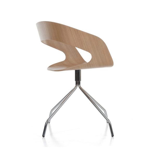Plycollection Chat swivel istuin oak / jalusta chromed
