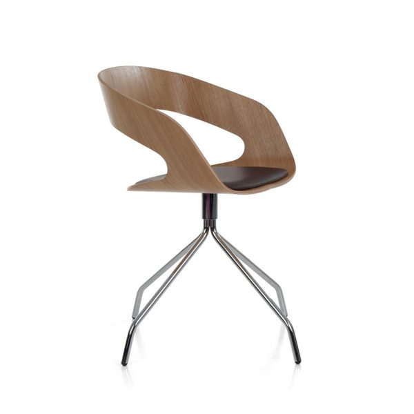 Plycollection Chat swivel istuin oak / jalusta chromed istuinverhoiltu