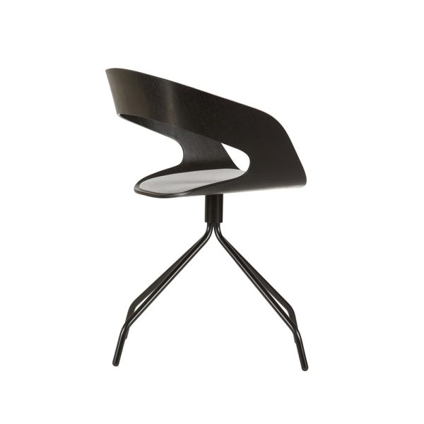Plycollection Chat swivel istuin oak stained black / jalusta black istuinverhoiltu