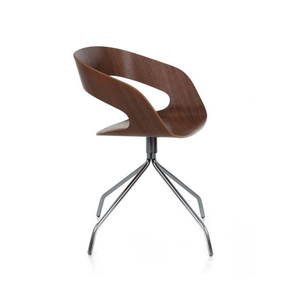 Plycollection Chat swivel istuin walnut / jalusta chromed