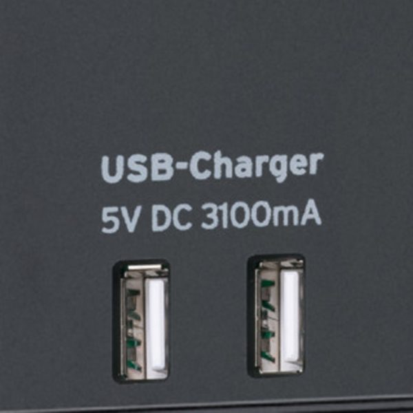 Brennenstuhl Alu-Office-Line extension socket USB 4-way ylijännitesuojattu jatkojohto työpöydälle - Image 3