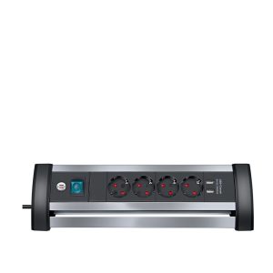 Brennenstuhl Alu-Office-Line extension socket USB 4-way jatkojohto työpöydälle