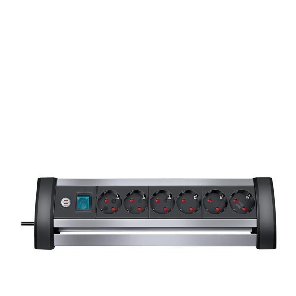 Brennenstuhl Alu-Office-Line extension socket 6-way jatkojohto työpöydälle