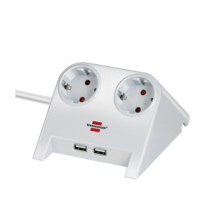 Brennenstuhl Desktop Power USB-2.0 jatkojohto työpöydälle valkoinen