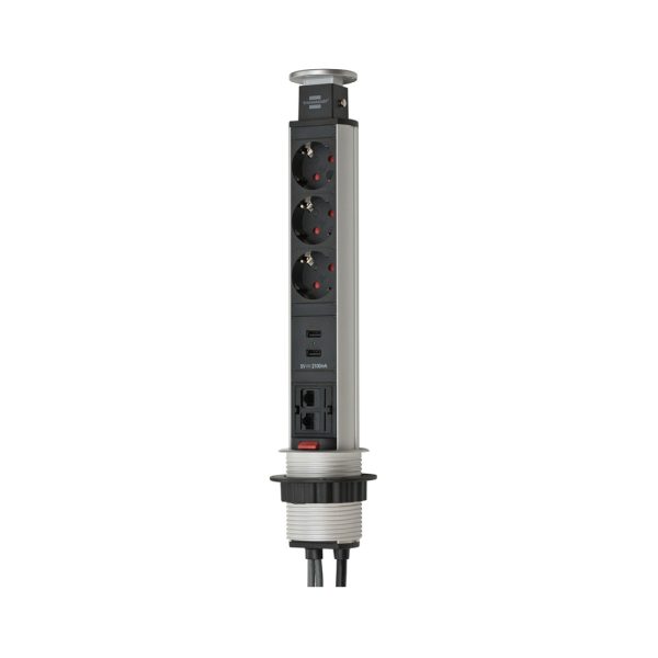 Brennenstuhl Tower Power USB/LAN Desktop Extension Socket tornipistorasia