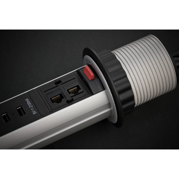 Brennenstuhl Tower Power USB/LAN Desktop Extension Socket tornipistorasia - Image 3