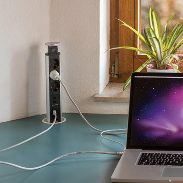 Brennenstuhl Tower Power USB/LAN Desktop Extension Socket tornipistorasia - Image 5