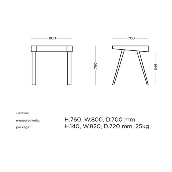 Emko Desk 4.9 kirjoituspöytä 2-laatikkoa - Image 21