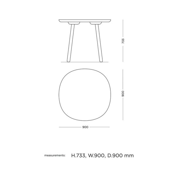 Emko Naive Dining table pyöreä ruokapöytä halkaisija 900