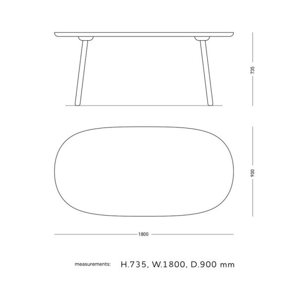 Emko Naive Dining table ovaali ruokapöytä