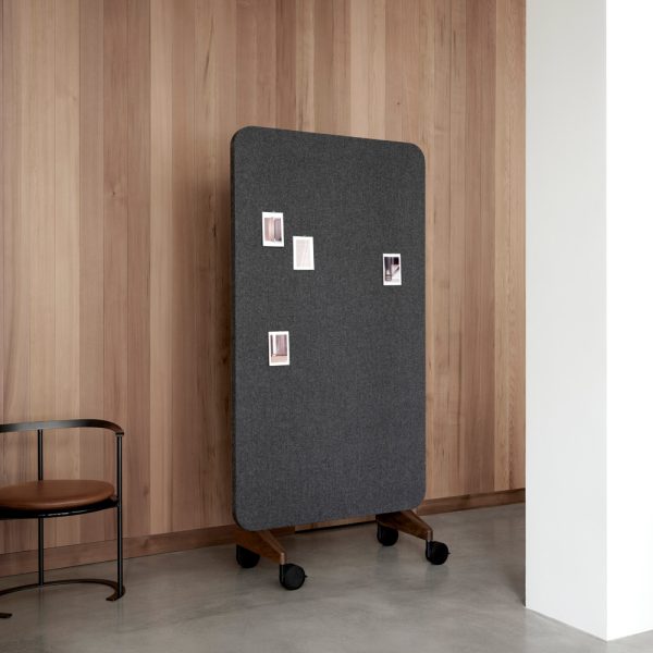 Lintex Mood Fabric Mobile 1000 x 1960 mm siirreltävä akustoiva lasitaulu puujalat - Image 2
