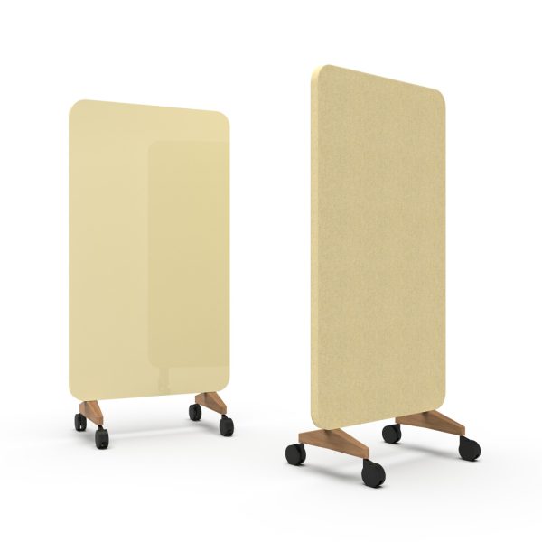 Lintex Mood Fabric Mobile 1000 x 1960 mm siirreltävä akustoiva lasitaulu puujalat - Image 23
