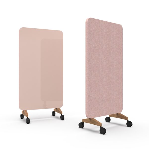 Lintex Mood Fabric Mobile 1000 x 1960 mm siirreltävä akustoiva lasitaulu puujalat - Image 24