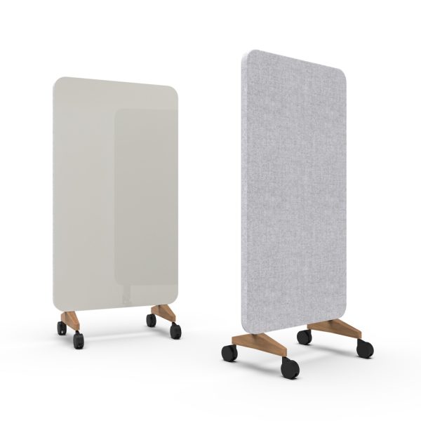 Lintex Mood Fabric Mobile 1000 x 1960 mm siirreltävä akustoiva lasitaulu puujalat - Image 25