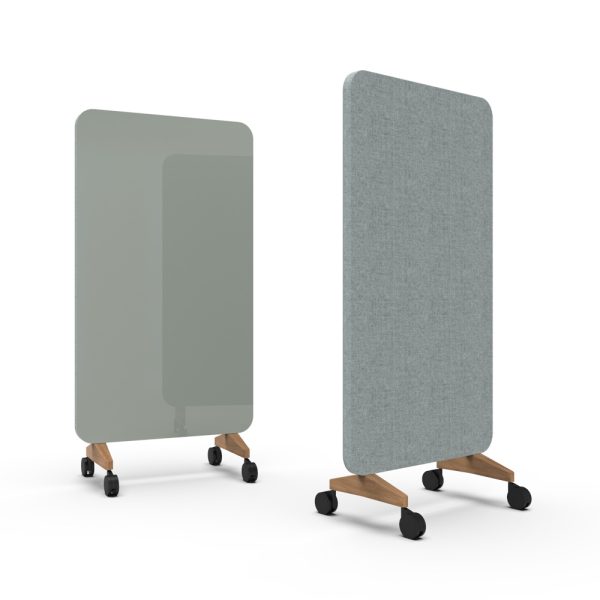 Lintex Mood Fabric Mobile 1000 x 1960 mm siirreltävä akustoiva lasitaulu puujalat - Image 28