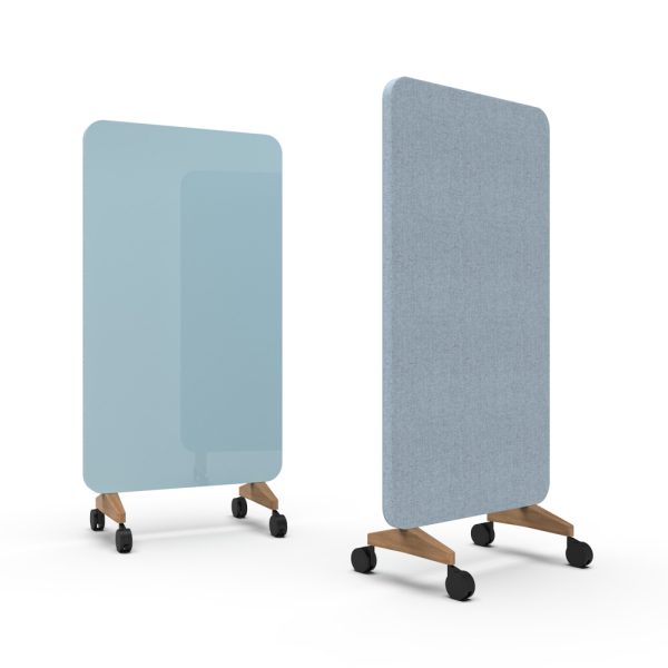 Lintex Mood Fabric Mobile 1000 x 1960 mm siirreltävä akustoiva lasitaulu puujalat - Image 30