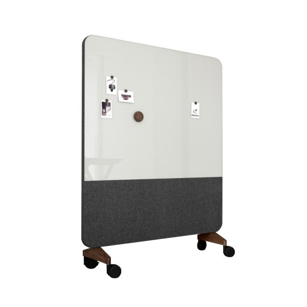 Lintex Mood Fabric Mobile 1500 x 1960 mm siirreltävä akustoiva lasitaulu puujalat