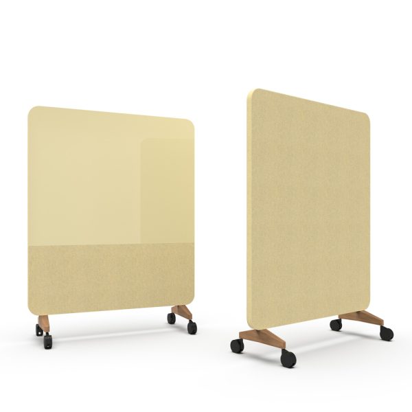 Lintex Mood Fabric Mobile 1500 x 1960 mm siirreltävä akustoiva lasitaulu puujalat - Image 25