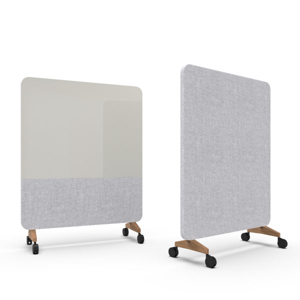 Lintex Mood Fabric Mobile 1500 x 1960 mm siirreltävä akustoiva lasitaulu puujalat - Image 27
