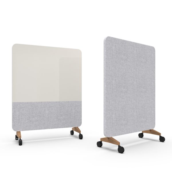 Lintex Mood Fabric Mobile 1500 x 1960 mm siirreltävä akustoiva lasitaulu puujalat - Image 28