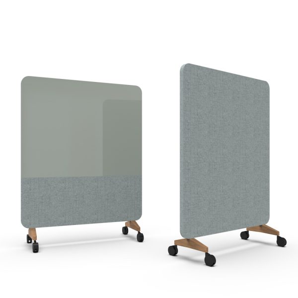 Lintex Mood Fabric Mobile 1500 x 1960 mm siirreltävä akustoiva lasitaulu puujalat - Image 30