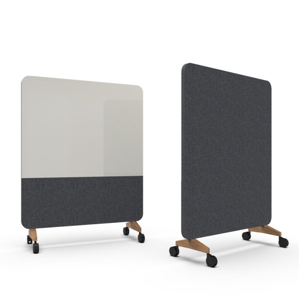 Lintex Mood Fabric Mobile 1500 x 1960 mm siirreltävä akustoiva lasitaulu puujalat - Image 33