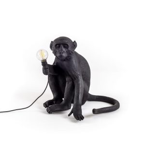 Seletti The Monkey Lamp Black Sitting Version pöytävalaisin / lattiavalaisin
