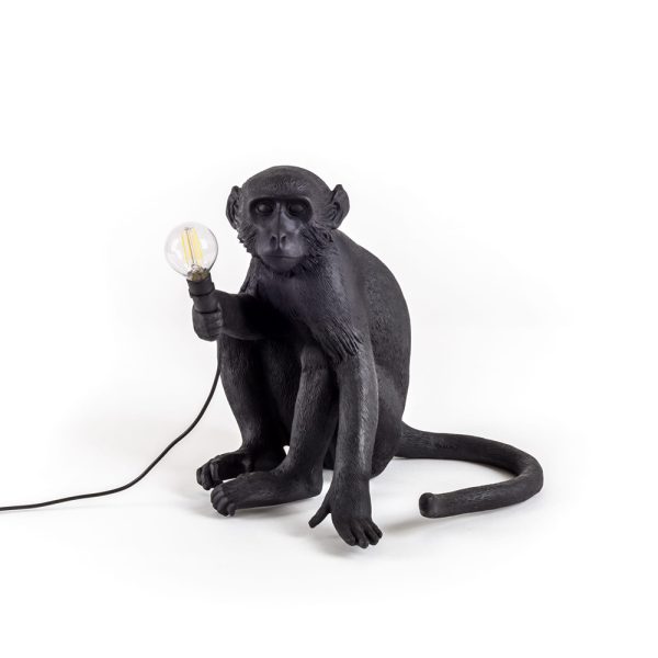 Seletti The Monkey Lamp Black Sitting Version pöytävalaisin / lattiavalaisin
