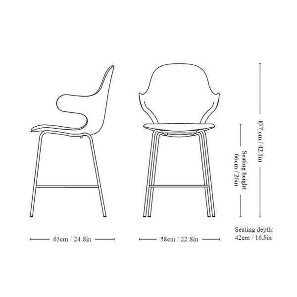 &Tradition Catch Bar Stool JH16 matala baarituoli kokoverhoiltu - Image 4