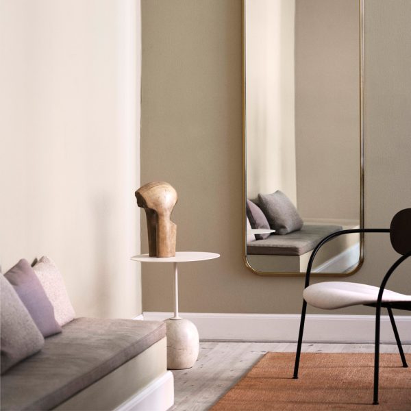 &Tradition Lato LN8 Ivory White powder coated steel top with Crema Diva marble base