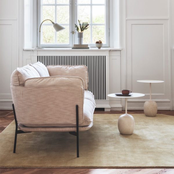 &Tradition Lato LN8 Ivory White powder coated steel top with Crema Diva marble base