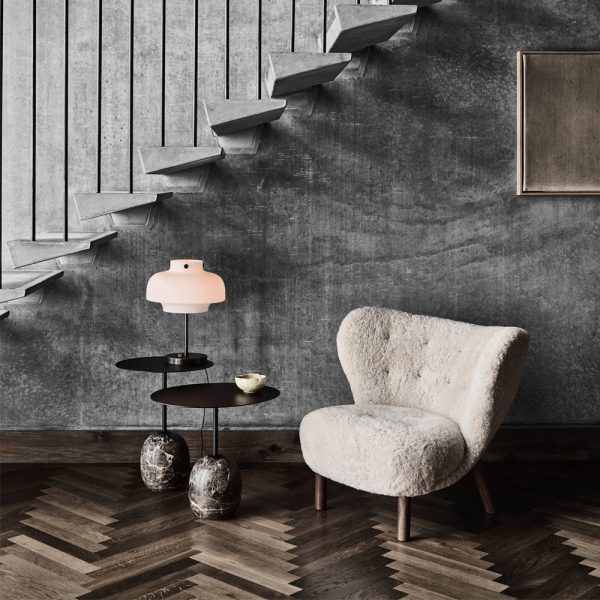 &Tradition Lato LN9 Warm Black powder coated steel top with Emparador marble base