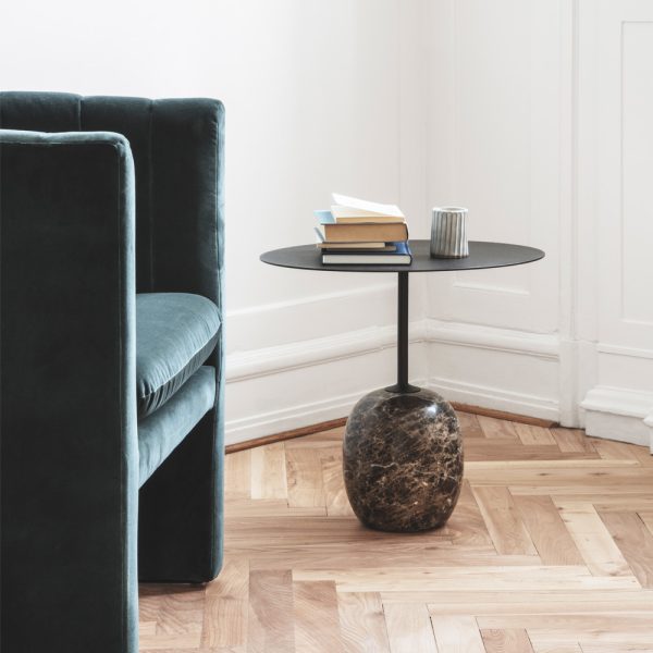 &Tradition Lato LN9 Warm Black powder coated steel top with Emparador marble base