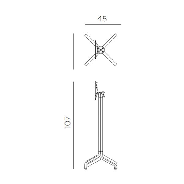 Nardi Base Frasca High Folding taittuva korkea terassipöydänjalka - Image 7