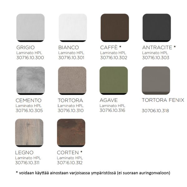 Nardi Piani laminato 80x80 neliö umpilaminaatti pöydänkansi - Image 13