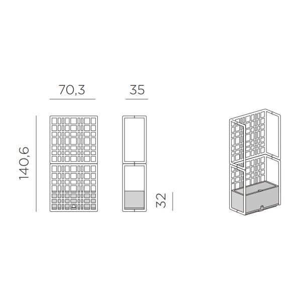 Nardi Sipario 2 modulaarinen tilanjakaja altakastelulaatikolla - Image 6