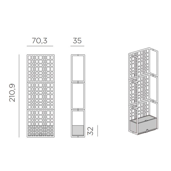 Nardi Sipario 3 modulaarinen tilanjakaja altakastelulaatikolla - Image 5
