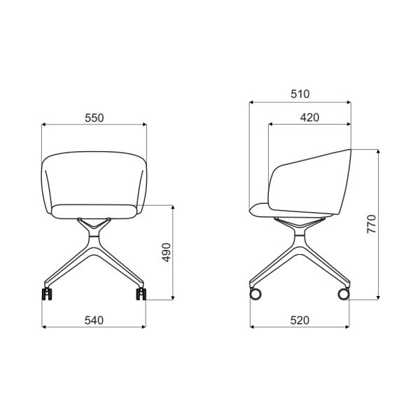 MDD Grace Chair tuoli ristikkojalka pyörillä - Image 10