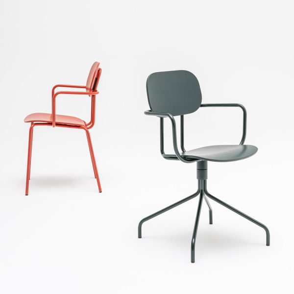 MDD New School Chair käsinojallinen tuoli ristikkojalalla - Image 5