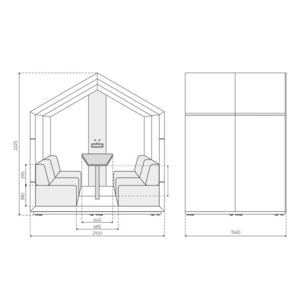 Bejot Treehouse TH4 4-hengen akustoiva sohvaryhmä - Image 11