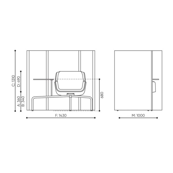 Bejot Booi Workstation BOWS akustinen kaluste - Image 6