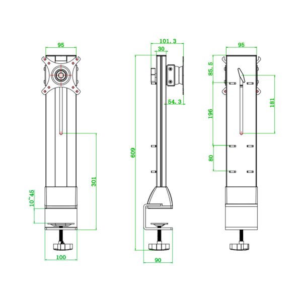 SELECTed Rail Single Monitor Arm näytönvarsi - Image 11