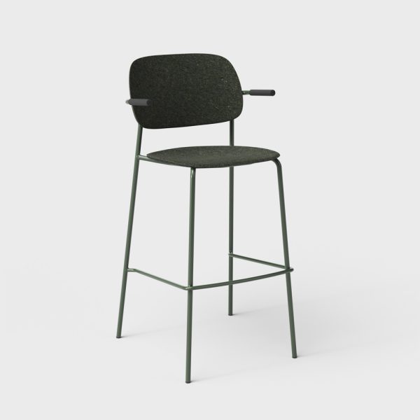 De Vorm Hale PET Felt Bar Stool Armrests korkea baarituoli - Image 4