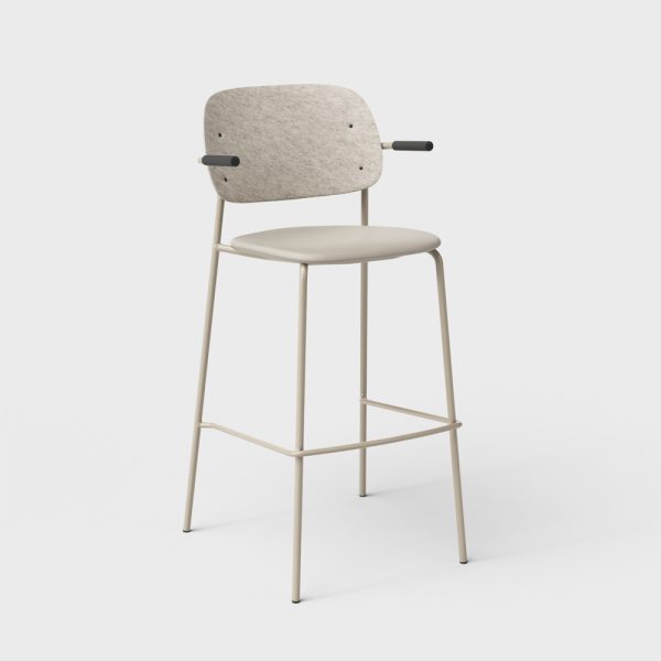 De Vorm Hale PET Felt Bar Stool Armrests istuinverhoiltu korkea baarituoli - Image 2