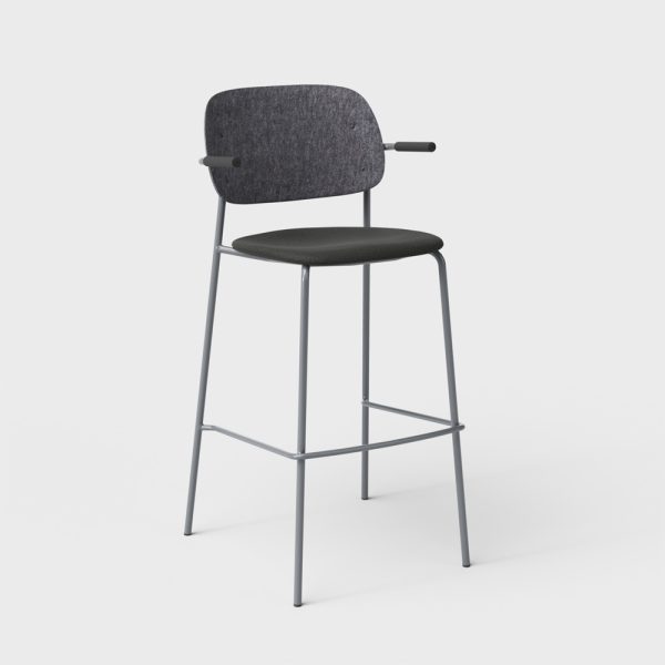 De Vorm Hale PET Felt Bar Stool Armrests istuinverhoiltu korkea baarituoli - Image 5